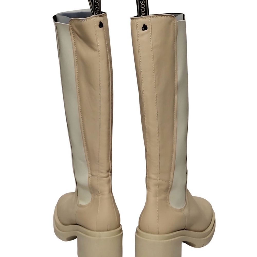 Scotch & Soda Doris Leather KneeHigh Boots tan, worn one time indoors like new 8 - Picture 2 of 5